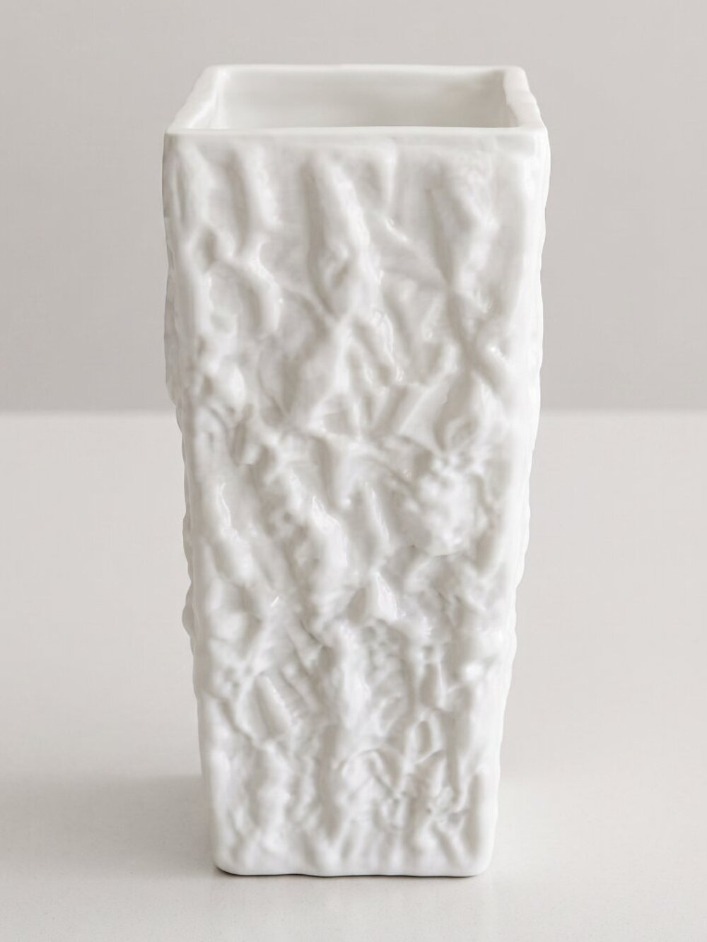 Vintage White INGRID GLASS Design Glass Vase West Germany